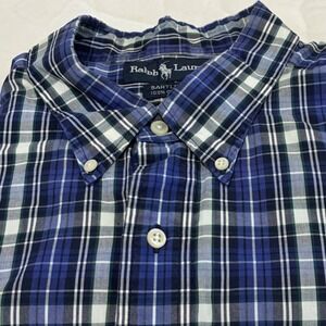 Ralph Lauren Bartlett XXL Mens Plaid Short‎ Sleeve Button Down Shirt Cotton